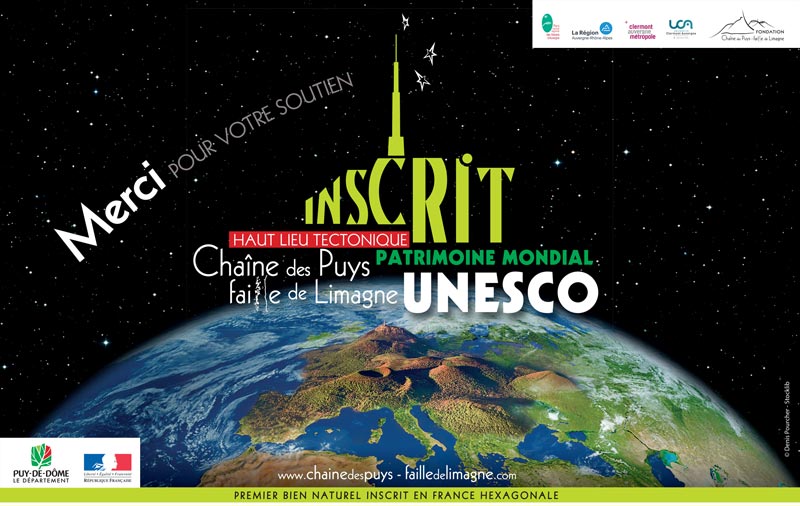 Haut Lieu Tectonique Chaîne des Puys Faille de la Limagne inscrit au Patrimoine Mondial de L&rsquo;UNESCO